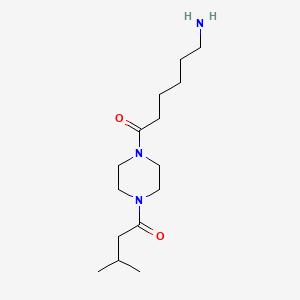 B607328 6-Amino-1-[4-(3-methylbutanoyl)piperazin-1-yl]hexan-1-one CAS No. 789488-77-3