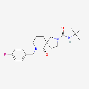 molecular formula C20H28FN3O2 B6073295 N-(tert-butyl)-7-(4-fluorobenzyl)-6-oxo-2,7-diazaspiro[4.5]decane-2-carboxamide 