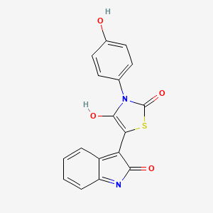 molecular formula C17H10N2O4S B6073303 3-(4-hydroxyphenyl)-5-(2-oxo-1,2-dihydro-3H-indol-3-ylidene)-1,3-thiazolidine-2,4-dione 