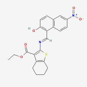 ethyl 2-{[(2-hydroxy-6-nitro-1-naphthyl)methylene]amino}-4,5,6,7-tetrahydro-1-benzothiophene-3-carboxylate