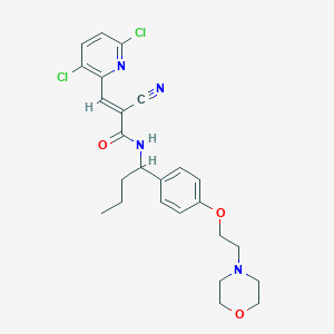 molecular formula C32H36Cl2N4O6S B607332 (E)-2-氰基-3-(3,6-二氯吡啶-2-基)-N-(1-(4-(2-吗啉乙氧基)苯基)丁基)丙烯酰胺 CAS No. 1699750-95-2