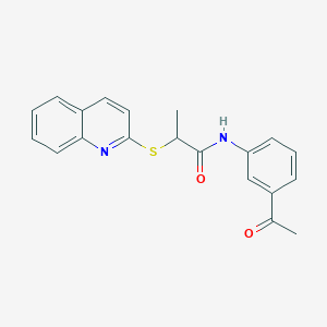 N-(3-acetylphenyl)-2-(2-quinolinylthio)propanamide