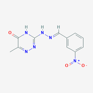 molecular formula C11H10N6O3 B6073341 3-nitrobenzaldehyde (6-methyl-5-oxo-4,5-dihydro-1,2,4-triazin-3-yl)hydrazone 