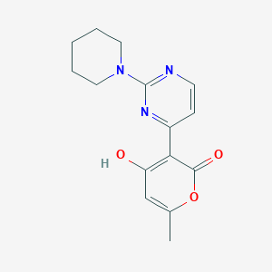 4-hydroxy-6-methyl-3-[2-(1-piperidinyl)-4-pyrimidinyl]-2H-pyran-2-one