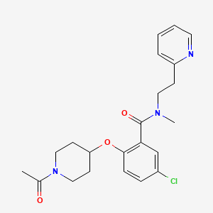 molecular formula C22H26ClN3O3 B6073354 2-[(1-acetyl-4-piperidinyl)oxy]-5-chloro-N-methyl-N-[2-(2-pyridinyl)ethyl]benzamide 