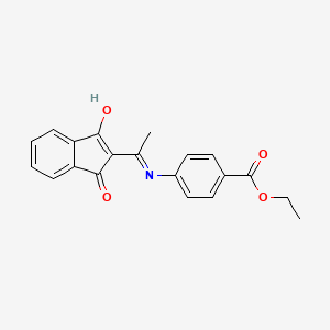 molecular formula C20H17NO4 B6073369 ethyl 4-{[1-(1,3-dioxo-1,3-dihydro-2H-inden-2-ylidene)ethyl]amino}benzoate 
