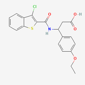 molecular formula C20H18ClNO4S B6073379 3-{[(3-chloro-1-benzothien-2-yl)carbonyl]amino}-3-(4-ethoxyphenyl)propanoic acid 