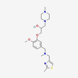 1-[2-methoxy-5-({methyl[(2-methyl-1,3-thiazol-4-yl)methyl]amino}methyl)phenoxy]-3-(4-methyl-1-piperazinyl)-2-propanol