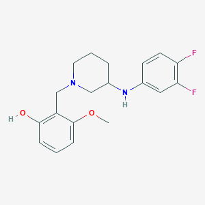 molecular formula C19H22F2N2O2 B6073402 2-({3-[(3,4-difluorophenyl)amino]-1-piperidinyl}methyl)-3-methoxyphenol 