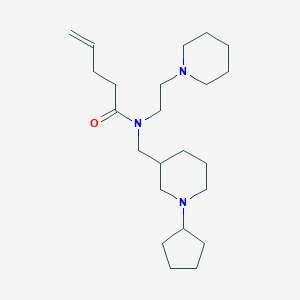 molecular formula C23H41N3O B6073427 N-[(1-cyclopentyl-3-piperidinyl)methyl]-N-[2-(1-piperidinyl)ethyl]-4-pentenamide 