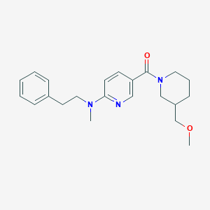 molecular formula C22H29N3O2 B6073490 5-{[3-(methoxymethyl)-1-piperidinyl]carbonyl}-N-methyl-N-(2-phenylethyl)-2-pyridinamine 
