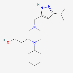 2-{1-cyclohexyl-4-[(5-isopropyl-1H-pyrazol-3-yl)methyl]-2-piperazinyl}ethanol