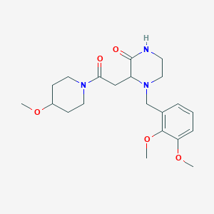 molecular formula C21H31N3O5 B6073569 4-(2,3-dimethoxybenzyl)-3-[2-(4-methoxy-1-piperidinyl)-2-oxoethyl]-2-piperazinone 