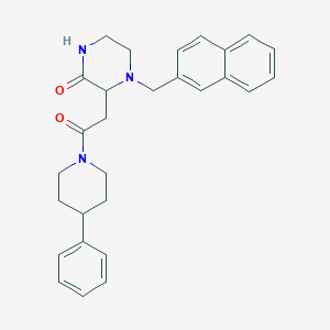 molecular formula C28H31N3O2 B6073575 4-(2-naphthylmethyl)-3-[2-oxo-2-(4-phenyl-1-piperidinyl)ethyl]-2-piperazinone 