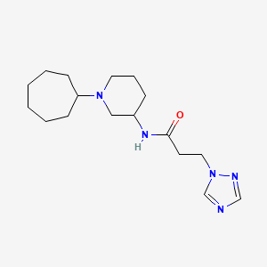 molecular formula C17H29N5O B6073592 N-(1-cycloheptyl-3-piperidinyl)-3-(1H-1,2,4-triazol-1-yl)propanamide 