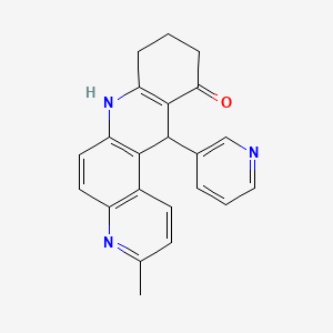 molecular formula C22H19N3O B6073605 3-methyl-12-pyridin-3-yl-8,9,10,12-tetrahydrobenzo[b]-4,7-phenanthrolin-11(7H)-one 