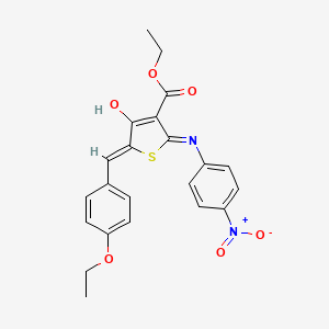 molecular formula C22H20N2O6S B6073612 ethyl 5-(4-ethoxybenzylidene)-2-[(4-nitrophenyl)amino]-4-oxo-4,5-dihydro-3-thiophenecarboxylate 