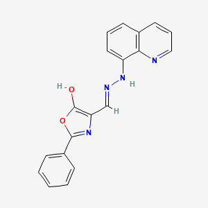 molecular formula C19H14N4O2 B6073613 5-hydroxy-2-phenyl-1,3-oxazole-4-carbaldehyde 8-quinolinylhydrazone 