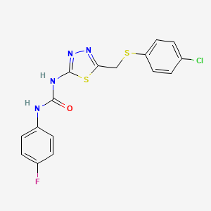 N-(5-{[(4-chlorophenyl)thio]methyl}-1,3,4-thiadiazol-2-yl)-N'-(4-fluorophenyl)urea