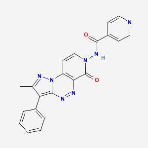 molecular formula C21H15N7O2 B6073642 N-(2-methyl-6-oxo-3-phenylpyrazolo[5,1-c]pyrido[4,3-e][1,2,4]triazin-7(6H)-yl)isonicotinamide 