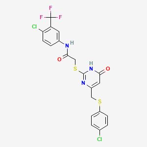2-[(4-{[(4-chlorophenyl)thio]methyl}-6-oxo-1,6-dihydro-2-pyrimidinyl)thio]-N-[4-chloro-3-(trifluoromethyl)phenyl]acetamide