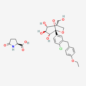 molecular formula C27H32ClNO10 B607367 厄图格列净 L-吡咯烷酮酸 CAS No. 1210344-83-4