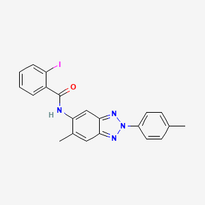 molecular formula C21H17IN4O B6073674 2-iodo-N-[6-methyl-2-(4-methylphenyl)-2H-1,2,3-benzotriazol-5-yl]benzamide 