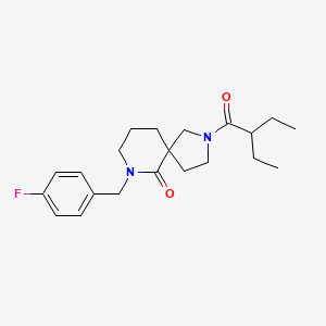 molecular formula C21H29FN2O2 B6073677 2-(2-ethylbutanoyl)-7-(4-fluorobenzyl)-2,7-diazaspiro[4.5]decan-6-one 