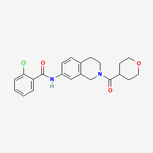 2-chloro-N-[2-(tetrahydro-2H-pyran-4-ylcarbonyl)-1,2,3,4-tetrahydro-7-isoquinolinyl]benzamide