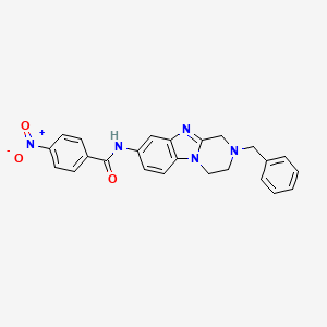 molecular formula C24H21N5O3 B6073704 N-(2-benzyl-1,2,3,4-tetrahydropyrazino[1,2-a]benzimidazol-8-yl)-4-nitrobenzamide 