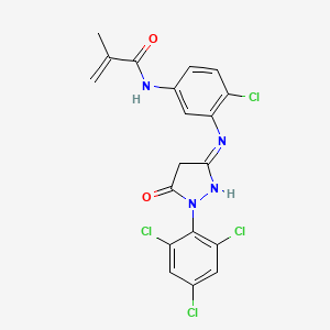 molecular formula C19H14Cl4N4O2 B6073712 N-(4-chloro-3-{[5-oxo-1-(2,4,6-trichlorophenyl)-4,5-dihydro-1H-pyrazol-3-yl]amino}phenyl)-2-methylacrylamide 