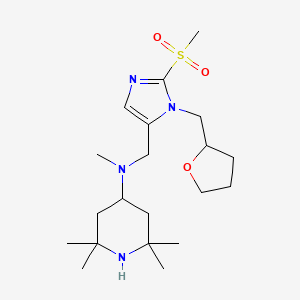 molecular formula C20H36N4O3S B6073740 N,2,2,6,6-pentamethyl-N-{[2-(methylsulfonyl)-1-(tetrahydro-2-furanylmethyl)-1H-imidazol-5-yl]methyl}-4-piperidinamine 