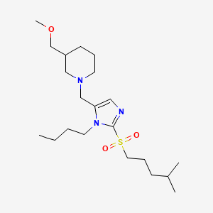 molecular formula C21H39N3O3S B6073744 1-({1-butyl-2-[(4-methylpentyl)sulfonyl]-1H-imidazol-5-yl}methyl)-3-(methoxymethyl)piperidine 