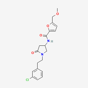 molecular formula C19H21ClN2O4 B6073799 N-{1-[2-(3-chlorophenyl)ethyl]-5-oxo-3-pyrrolidinyl}-5-(methoxymethyl)-2-furamide 