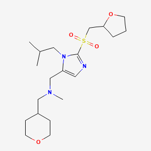 molecular formula C20H35N3O4S B6073831 ({1-isobutyl-2-[(tetrahydro-2-furanylmethyl)sulfonyl]-1H-imidazol-5-yl}methyl)methyl(tetrahydro-2H-pyran-4-ylmethyl)amine 