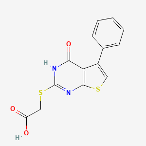 molecular formula C14H10N2O3S2 B6073853 [(4-hydroxy-5-phenylthieno[2,3-d]pyrimidin-2-yl)thio]acetic acid 