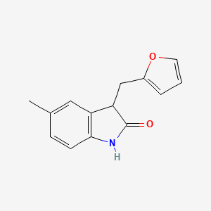 molecular formula C14H13NO2 B6073858 3-(2-furylmethyl)-5-methyl-1,3-dihydro-2H-indol-2-one 