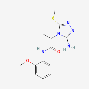 2-[3-amino-5-(methylthio)-4H-1,2,4-triazol-4-yl]-N-(2-methoxyphenyl)butanamide
