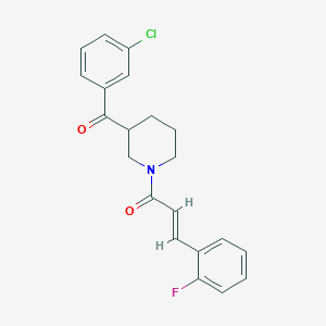 molecular formula C21H19ClFNO2 B6073866 (3-chlorophenyl){1-[(2E)-3-(2-fluorophenyl)-2-propenoyl]-3-piperidinyl}methanone 