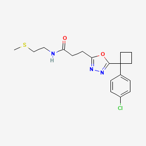 3-{5-[1-(4-chlorophenyl)cyclobutyl]-1,3,4-oxadiazol-2-yl}-N-[2-(methylthio)ethyl]propanamide