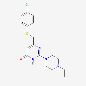 6-{[(4-chlorophenyl)thio]methyl}-2-(4-ethyl-1-piperazinyl)-4(3H)-pyrimidinone
