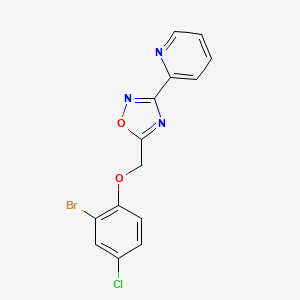 molecular formula C14H9BrClN3O2 B6073902 2-{5-[(2-bromo-4-chlorophenoxy)methyl]-1,2,4-oxadiazol-3-yl}pyridine 