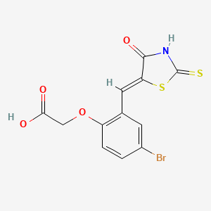 {4-bromo-2-[(4-oxo-2-thioxo-1,3-thiazolidin-5-ylidene)methyl]phenoxy}acetic acid