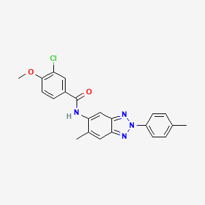 molecular formula C22H19ClN4O2 B6073940 3-chloro-4-methoxy-N-[6-methyl-2-(4-methylphenyl)-2H-1,2,3-benzotriazol-5-yl]benzamide 