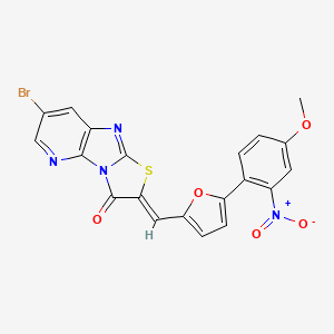 molecular formula C20H11BrN4O5S B6073950 7-bromo-2-{[5-(4-methoxy-2-nitrophenyl)-2-furyl]methylene}[1,3]thiazolo[2',3':2,3]imidazo[4,5-b]pyridin-3(2H)-one 