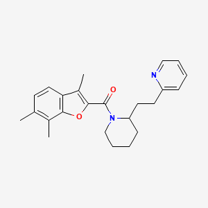 molecular formula C24H28N2O2 B6073964 2-(2-{1-[(3,6,7-trimethyl-1-benzofuran-2-yl)carbonyl]-2-piperidinyl}ethyl)pyridine 