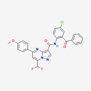 molecular formula C28H19ClF2N4O3 B6073970 N-(2-benzoyl-4-chlorophenyl)-7-(difluoromethyl)-5-(4-methoxyphenyl)pyrazolo[1,5-a]pyrimidine-3-carboxamide 