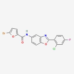 molecular formula C18H9BrClFN2O3 B6073990 5-bromo-N-[2-(2-chloro-4-fluorophenyl)-1,3-benzoxazol-5-yl]-2-furamide 