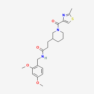 molecular formula C22H29N3O4S B6074008 N-(2,4-dimethoxybenzyl)-3-{1-[(2-methyl-1,3-thiazol-4-yl)carbonyl]-3-piperidinyl}propanamide 
