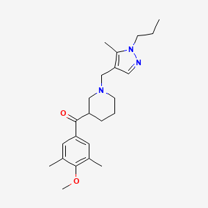 molecular formula C23H33N3O2 B6074021 (4-methoxy-3,5-dimethylphenyl){1-[(5-methyl-1-propyl-1H-pyrazol-4-yl)methyl]-3-piperidinyl}methanone 